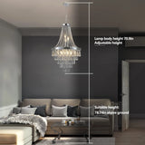 Luxury Chrome Crystal Adjustable Height Modern Chandelier - Omega Lifestyles