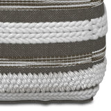 Square Gray Fabric Pouf With Supportive Polystyrene Filling - Omega Lifestyles