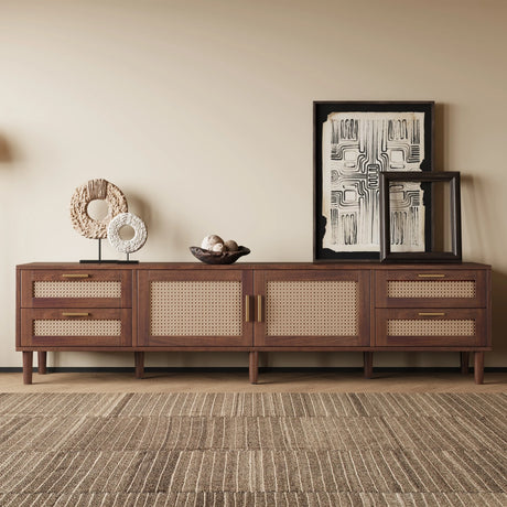 Modern 78-Inch Solid Wood Media Console TV Stand - Omega Lifestyles