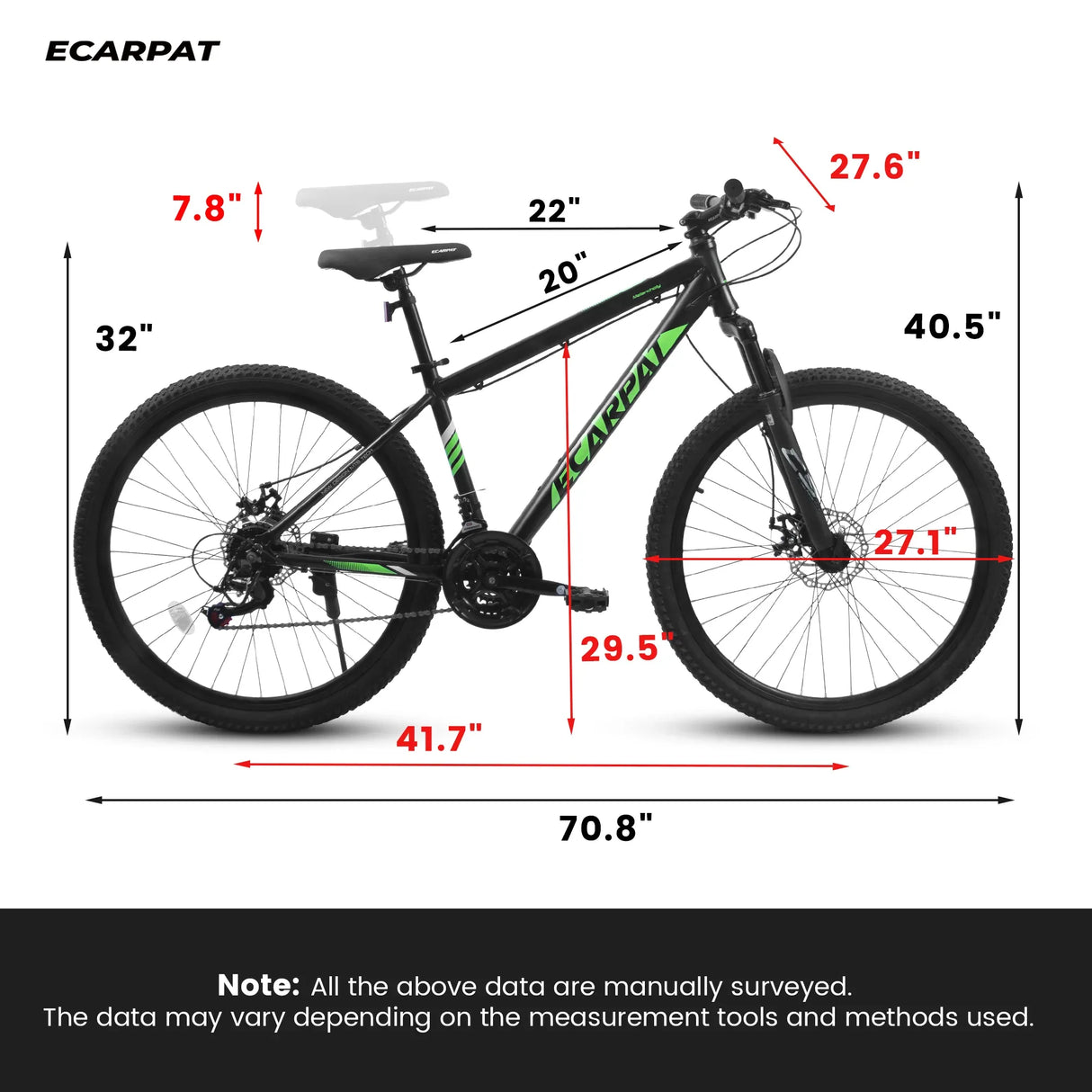 27-Inch 21-Speed Aluminum Frame Mountain Bike With Suspension - Omega Lifestyles