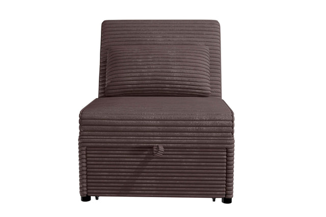 Contemporary Chocolate Corduroy Convertible Sleeper Sofa Chair - Omega Lifestyles
