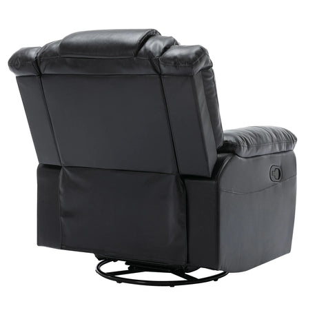 Manual Rocking 360-Degree Swivel Recliner Chair With PU Upholstery - Omega Lifestyles