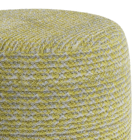 Round Braided Cotton Fabric Pouf Accent Seating Stool - Omega Lifestyles