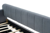 Twin Velvet Upholstered Daybed Frame With Trundle - Omega Lifestyles