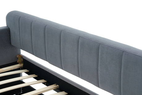Twin Velvet Upholstered Daybed Frame With Trundle - Omega Lifestyles