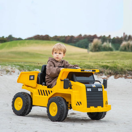 Caterpillar Licensed 12V Ride-On Dump Truck Toy - Omega Lifestyles