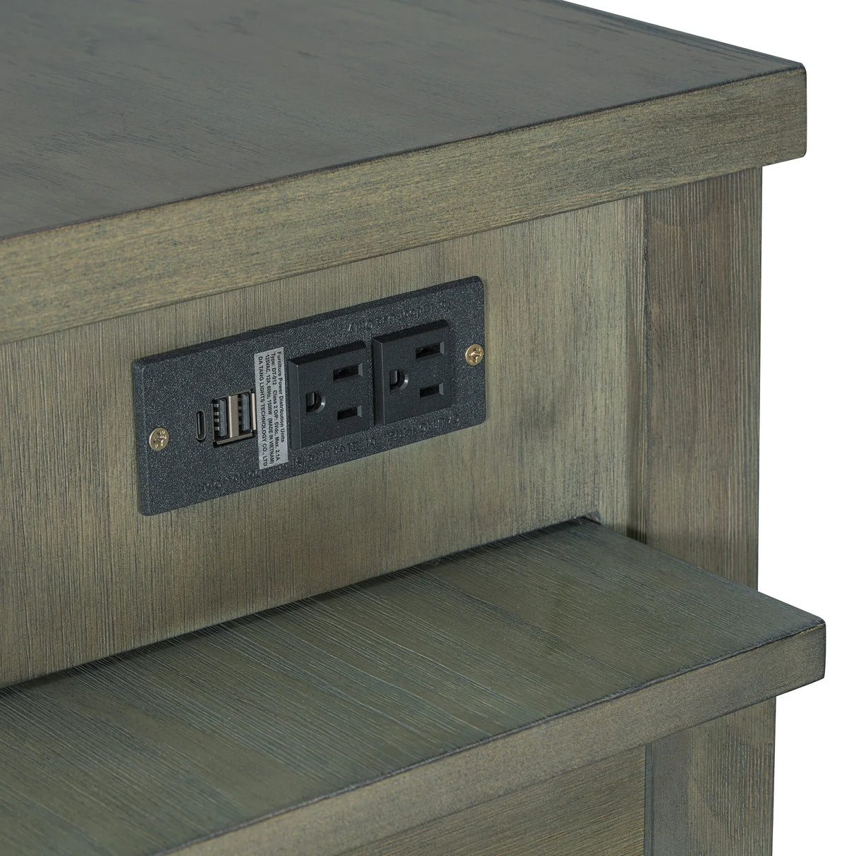 Expandable Retro Kitchen Island With Built-In Power Outlets - Omega Lifestyles