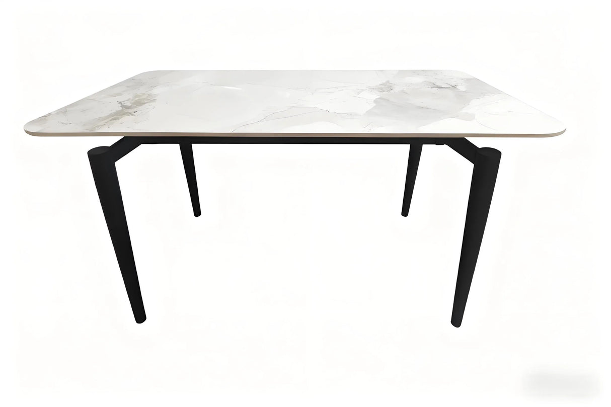 Sintered Stone Ceramic Tile Dining Table With Iron Legs - Omega Lifestyles