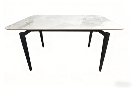 Sintered Stone Ceramic Tile Dining Table With Iron Legs - Omega Lifestyles