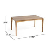 Mid-Century Modern Rubberwood Dining Table Natural Finish - Omega Lifestyles