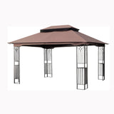 13x10 Ft Outdoor Patio Gazebo With Double Tier Roof And Mesh