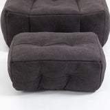 Velvet Memory Foam Bean Bag Chair With Ottoman - Omega Lifestyles