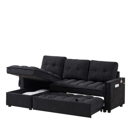 Chenille Reclining Sleeper Sofa Bed With Storage - Omega Lifestyles