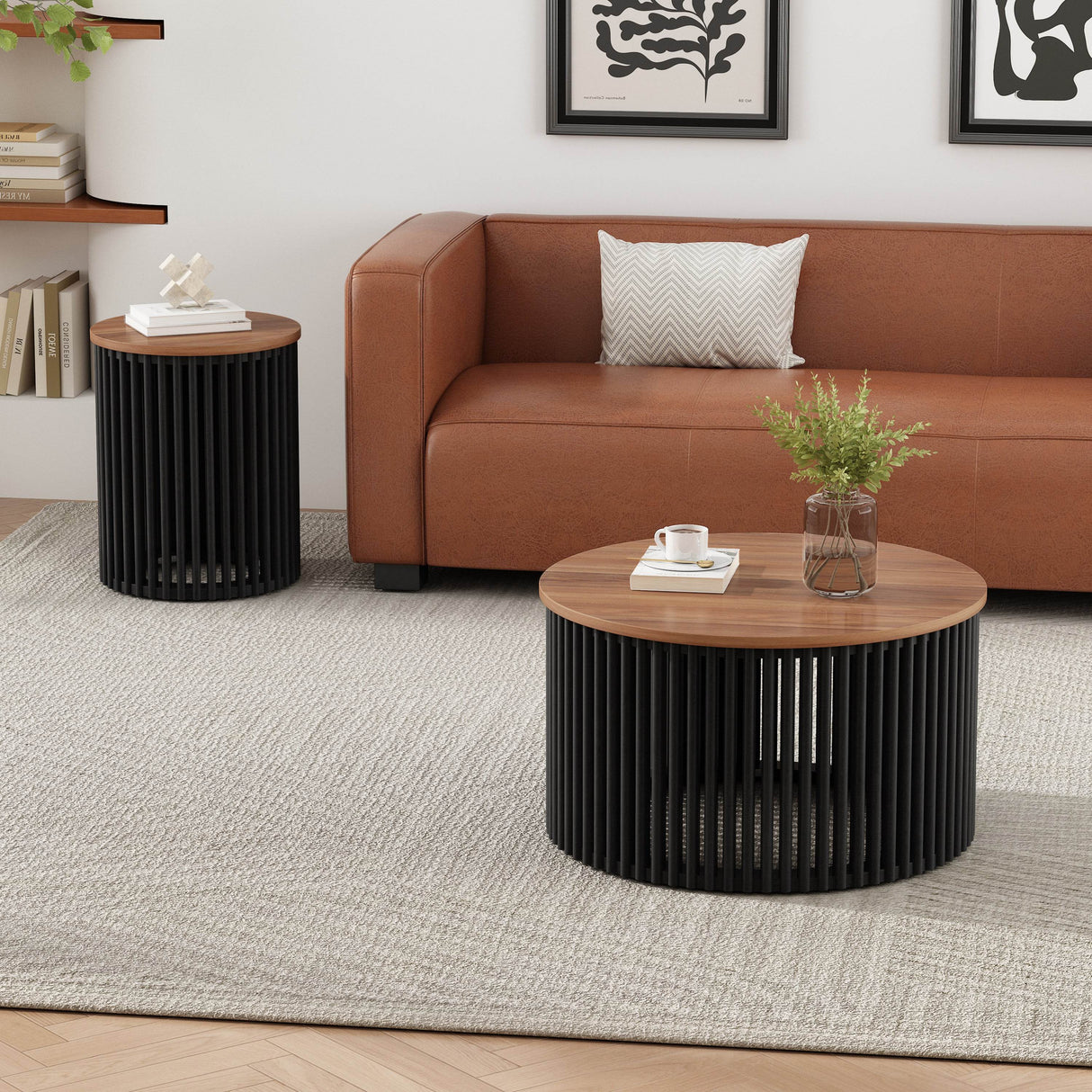 Acacia Solid Wood Round 30-Inch Coffee Table - Sleep Galleria