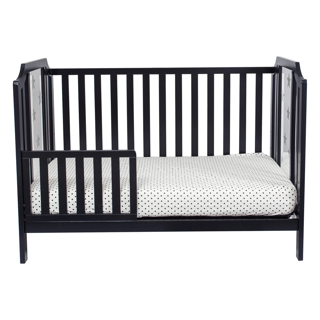 Convertible 3-in-1 Solid Wood Black Island Crib - Omega Lifestyles