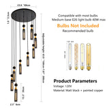 Modern Industrial 9-Light Adjustable Iron Pendant Chandelier - Omega Lifestyles