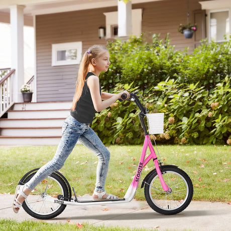 Youth Adjustable Handlebar Kick Scooter With Basket - Omega Lifestyles