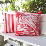 Weather Resistant Red Outdoor Polyester Pillow 20x20 - Omega Lifestyles