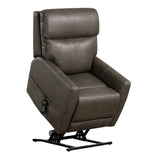 Contemporary Gray Leatherette Single Motor Lift Chair - Omega Lifestyles