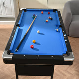 Foldable Indoor Black Blue Pool Table With Accessories - Omega Lifestyles