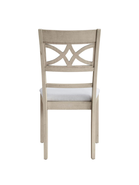 Set of 2 Antique Gray Padded Synthetic Wood Side Chairs - Omega Lifestyles