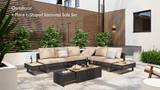 Diamond Weave Outdoor Sectional Furniture Set With Cushions - Omega Lifestyles