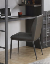 Gray Gunmetal Faux Leather Upholstered Accent Chair - Omega Lifestyles