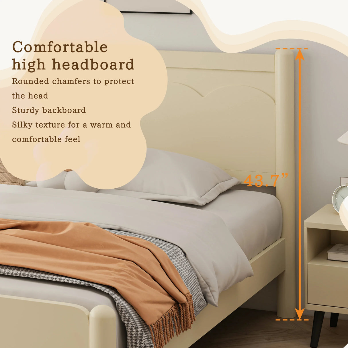 King Solid Wood Platform Bed Frame With Headboard - Omega Lifestyles