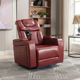 Power Recliner Chair PU Leather With USB Tray Table - Omega Lifestyles