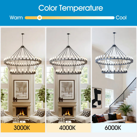 Matte Black Large Wagon Wheel 54-Light Chandelier - Omega Lifestyles