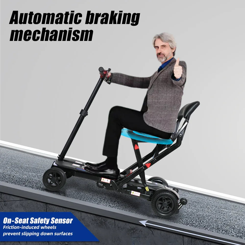 Foldable Lightweight Aluminum Alloy 4-Wheel Mobility Scooter - Omega Lifestyles