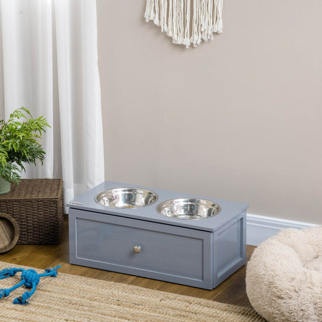 Elevated Raised Pet Feeder With Stainless Steel Bowls - Sleep Galleria