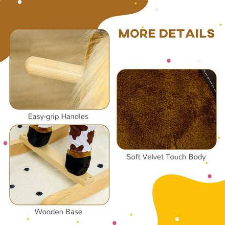 Plush Large Kids Rocking Horse With Realistic Sound - Omega Lifestyles