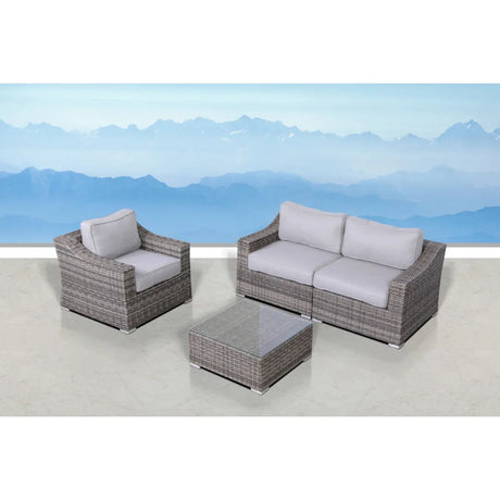 Outdoor Wicker 3-Person Seating Set With Cushions - Omega Lifestyles