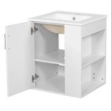 Modern Wall Mounted Bathroom Cabinet With Ceramic Sink - Omega Lifestyles