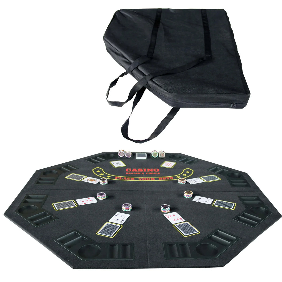 Classic 48-Inch Folding Octagon Poker Tabletop - Omega Lifestyles