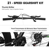 27-Inch 21-Speed Aluminum Frame Mountain Bike With Suspension - Omega Lifestyles