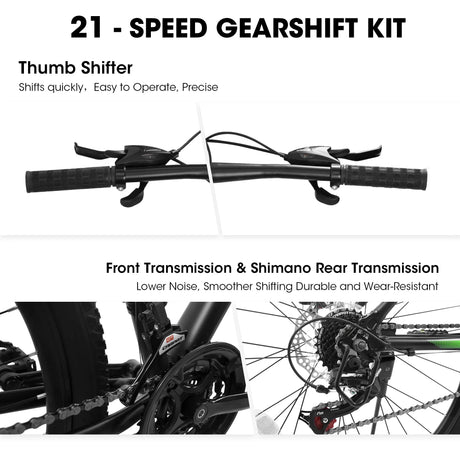 27-Inch 21-Speed Aluminum Frame Mountain Bike With Suspension - Omega Lifestyles