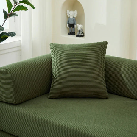 Corduroy 3-Seater Folding Sofa Bed With Pillows - Omega Lifestyles