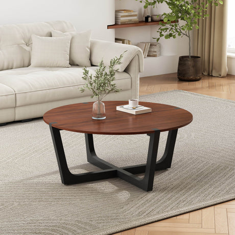 Acacia Solid Wood Round Coffee Table 44-Inch - Sleep Galleria