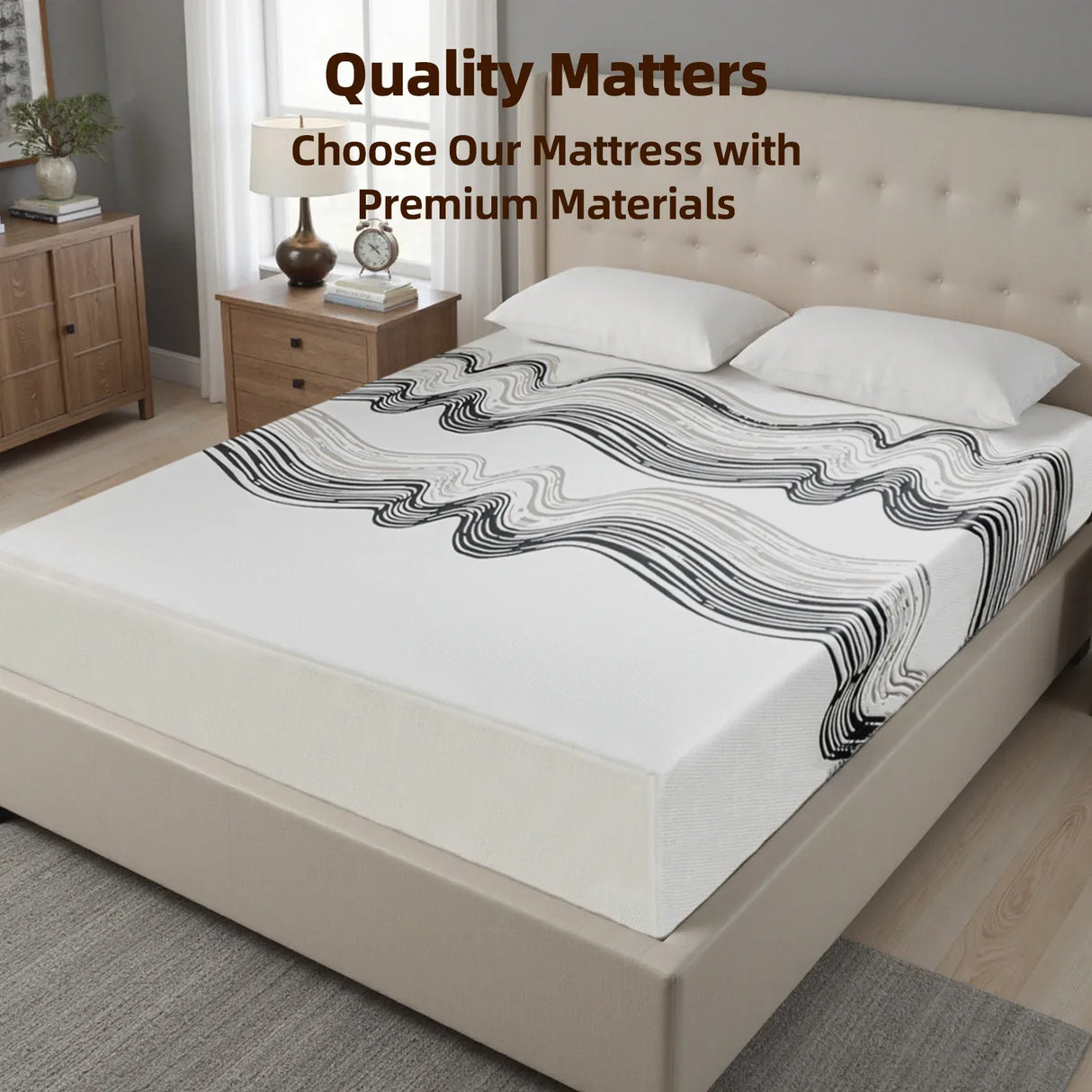 Medium 12-Inch Plush Foam Queen Mattress - Omega Lifestyles