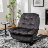 Modern Black Velvet Swivel Gliding Recliner Chair With Phone Holder - Omega Lifestyles