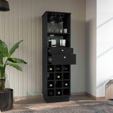 Modern Bar Cabinet With Twelve-Built-In Wine Rack and Drawers - Omega Lifestyles