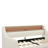 Twin PU Leather Daybed With Storage Drawers Charging Station - Omega Lifestyles