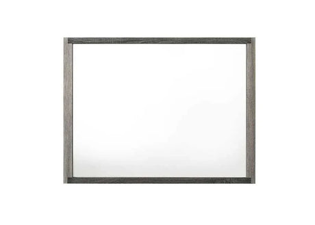 Transitional Gray Synthetic Wood Wall Mirror 50-Inch - Omega Lifestyles
