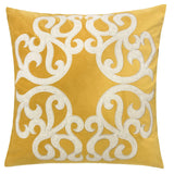 Yellow Vintage Vine Polyester Velvet Pillowcase 20x20 Inch - Omega Lifestyles