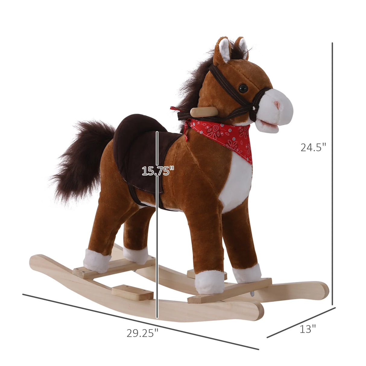 Plush Kids Rocking Horse With Realistic Sounds - Omega Lifestyles
