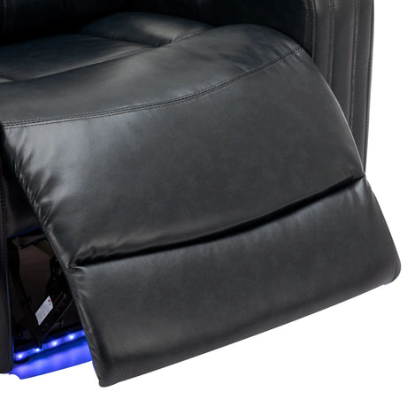 Power PU Leather Recliner Chair With Cooling Cup Holder - Omega Lifestyles