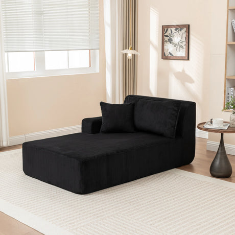 Corduroy Foam Right Armrest Chaise Lounge Chair - Omega Lifestyles