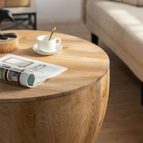 2-Piece Vintage Fir Wood Bucket Shaped Coffee Table Set - Sleep Galleria